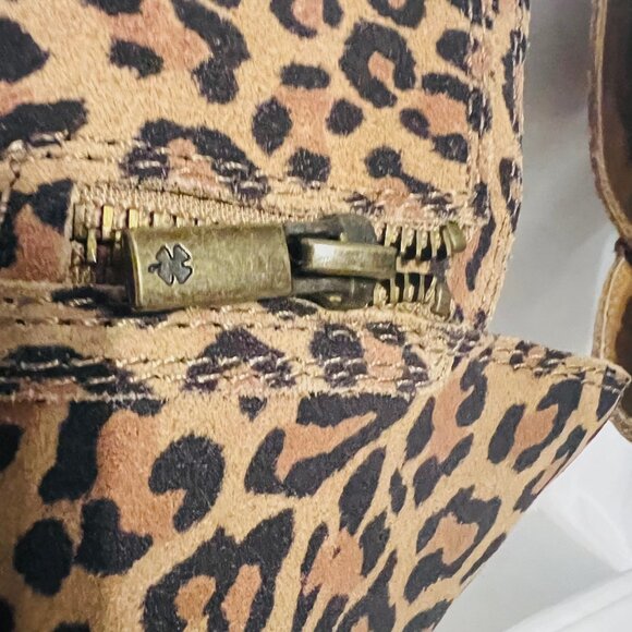 Lucky Brand-NWT-Leopard Print 2" Heels Women's Size 9 Leather Ankle Boots-Comfy - Picture 12 of 15